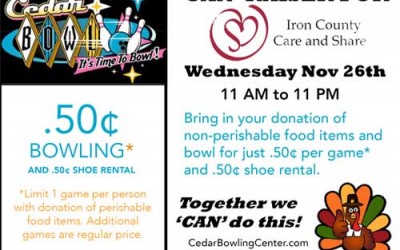 .50 Cent Bowling – Iron County Care & Share ‘CAN’ Raiser